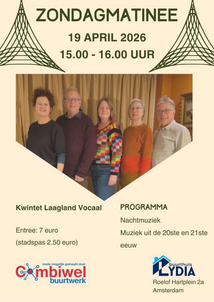 Zondagmatinee flyer laagland april 2026
